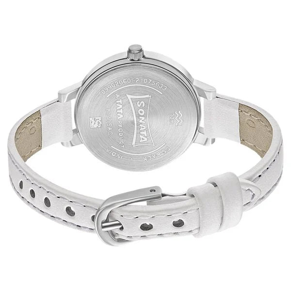 Sonata Unveil Blue Dial Women Watch With Leather Strap - 8141SL04 - KRISHNA WATCH COMPANY