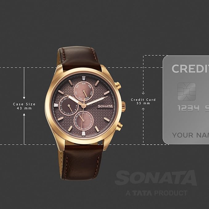 Sonata Magna Quartz Round Dial Men's Analog Watch - 7155WL01