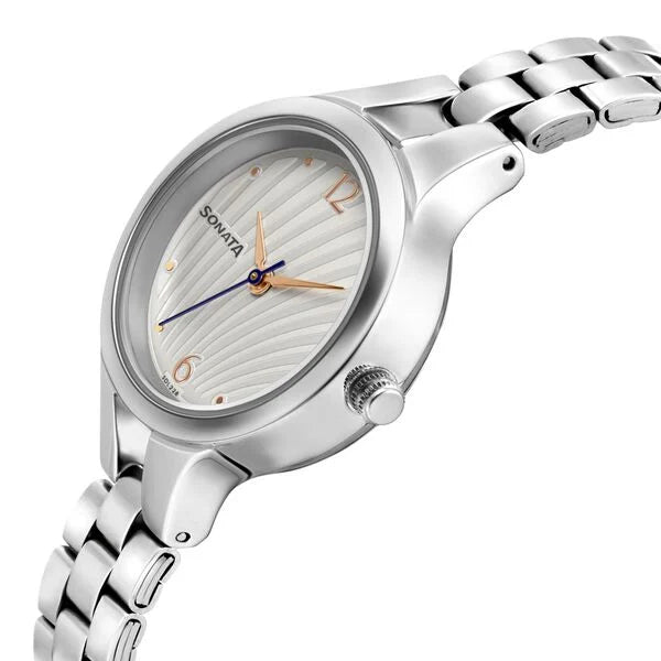 Sonata Workwear White Dial Women Watch 8151sm05
