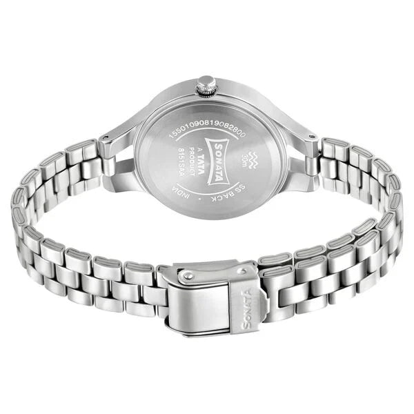 Sonata Workwear White Dial Women Watch 8151sm05