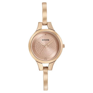 Sonata Mission Mangal Rose Gold Dial Women Watch With Stainless Steel Strap ns8151wm05 / 8151wm05 - KRISHNA WATCH COMPANY