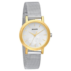 Sonata Linnea Silver Dial Women Watch With Stainless Steel Strap 8174bm01 - KRISHNA WATCH COMPANY