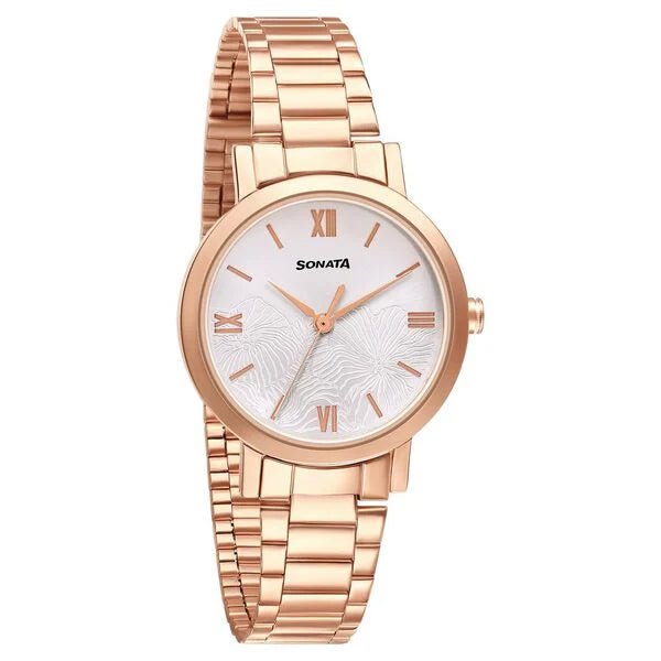 Sonata Linnea Silver Dial Women Watch With Stainless Steel Strap 8174WM01