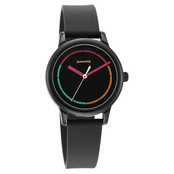 Sonata Splash Black Dial Women Watch 8178np01