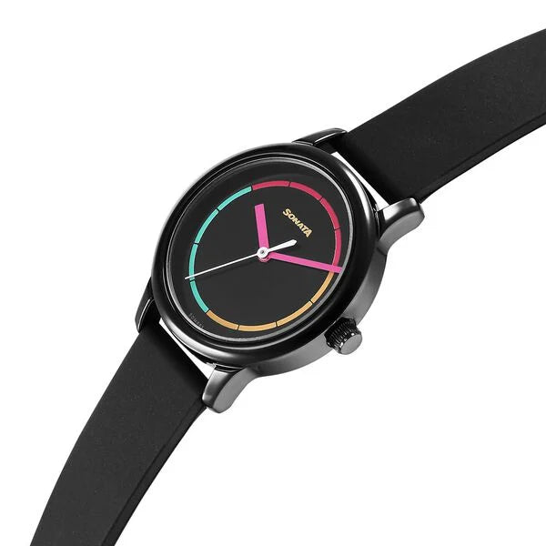 Sonata Splash Black Dial Women Watch 8178np01 - KRISHNA WATCH COMPANY