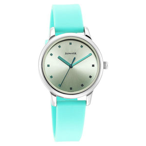 Sonata Splash Green Dial Women Watch With Plastic Strap ns8178sp01 / 8178sp01 - KRISHNA WATCH COMPANY
