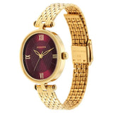 Sonata Classic Gold Maroon Dial Metal Strap Watch for Women 8181ym01 - KRISHNA WATCH COMPANY