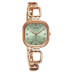 Sonata Wedding Quartz Analog Green Dial Women - 8186wm02 - KRISHNA WATCH COMPANY