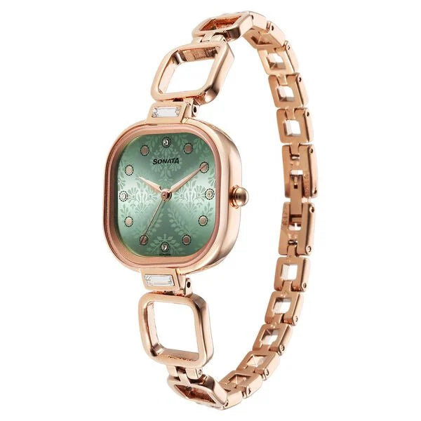 Sonata Wedding Quartz Analog Green Dial Women - 8186wm02