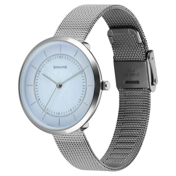 Sonata Modern Edit Quartz Analog Watch For Women 8193sm01