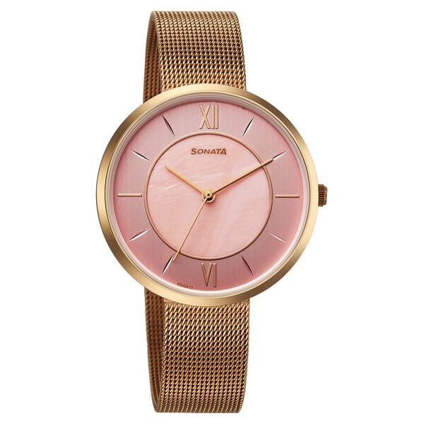 Sonata Modern Edit Quartz Analog Watch For Women 8193wm01