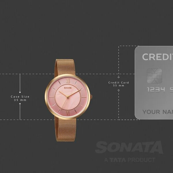 Sonata Modern Edit Quartz Analog Watch For Women 8193wm01