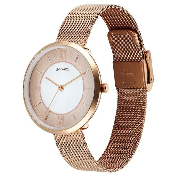 Sonata Modern Edit Quartz Analog Watch For Women 8193wm02