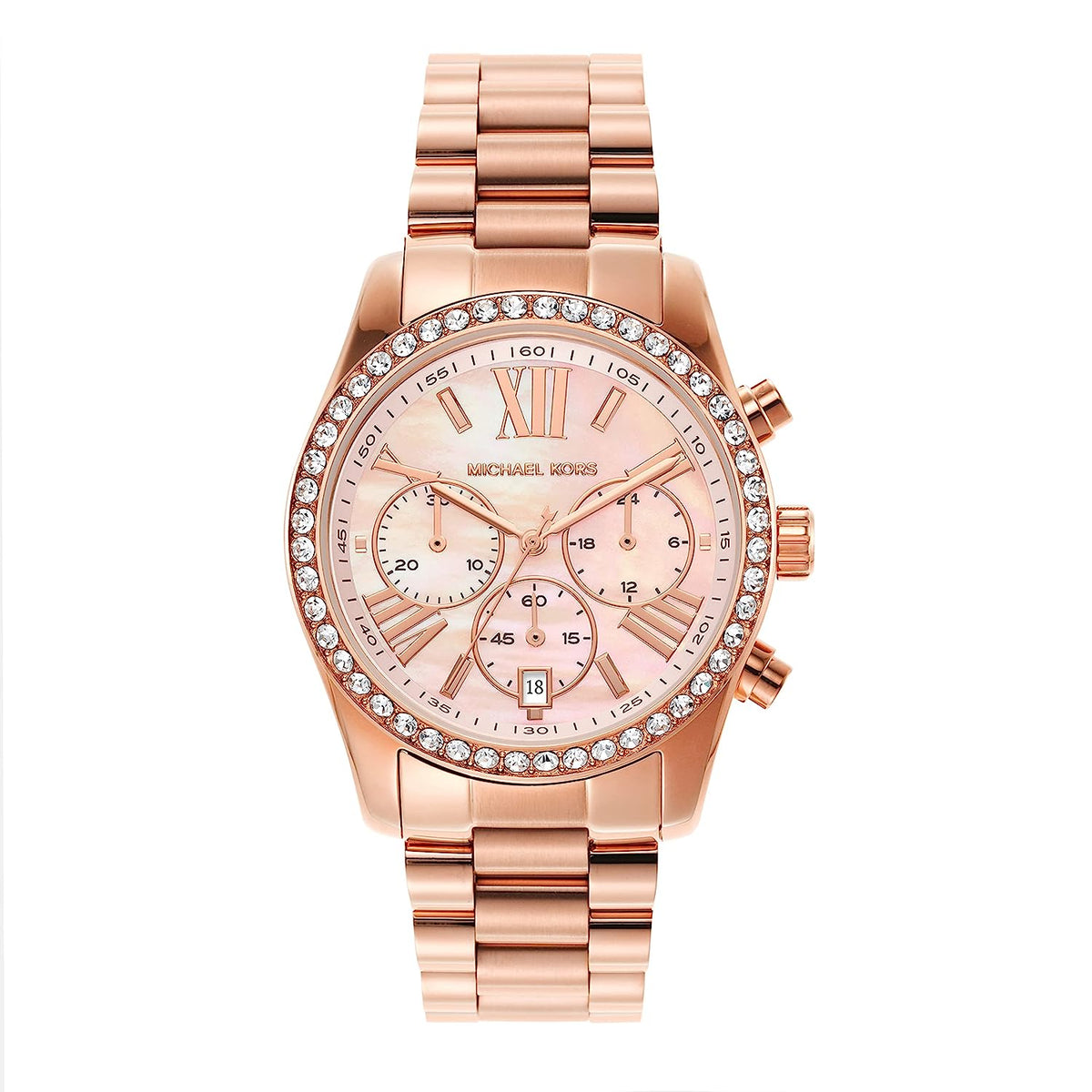 Michael Kors Lexington Pavé Rose Gold-Tone Watch MK7242 - KRISHNA WATCH COMPANY