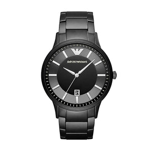 EMPORIO ARMANI Mens 43 mm Renato Black Dial Stainless Steel Analog Watch - AR11184 - KRISHNA WATCH COMPANY