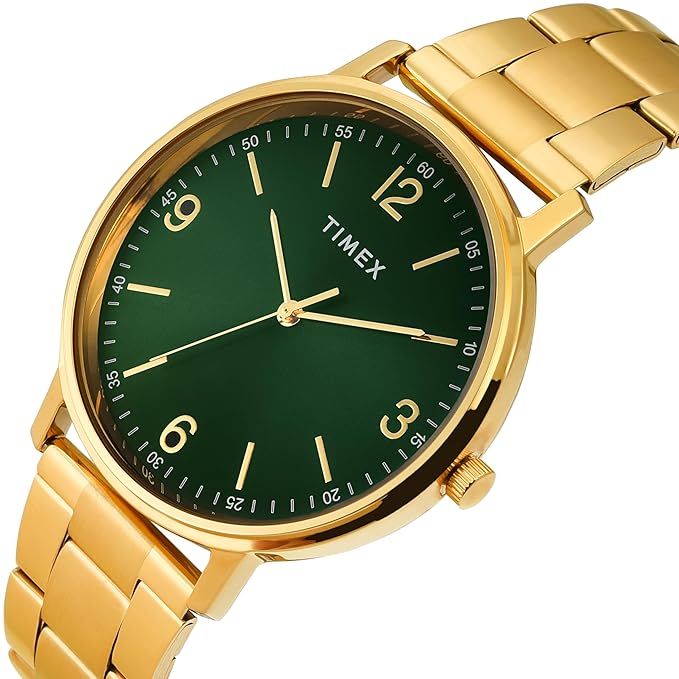 Timex 12,3,6 & 9 Arabic Green Dial Astrological Men's Watch - TW0TG8027