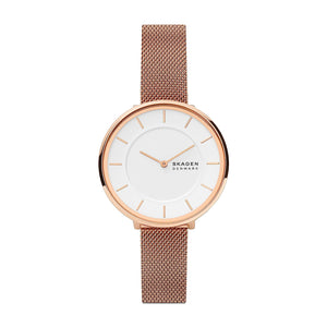 Gitte Two-Hand Rose Gold-Tone Stainless Steel Mesh Watch SKW3013 - KRISHNA WATCH COMPANY