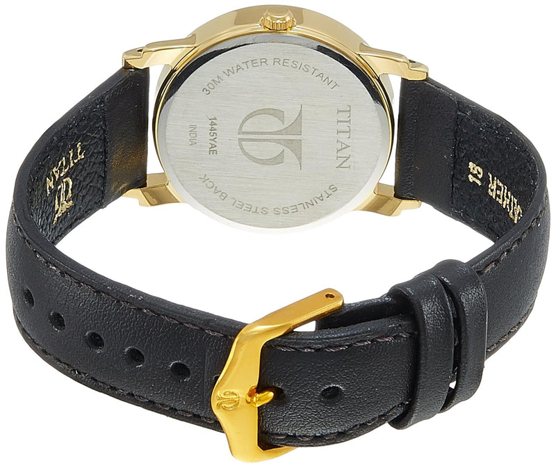 Titan White Dial Brown Leather Strap Watch NL1445YL04 (J583) - KRISHNA WATCH COMPANY