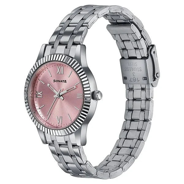 Premium looking versatile women's watch from Ease by Sonata 8202sm01w