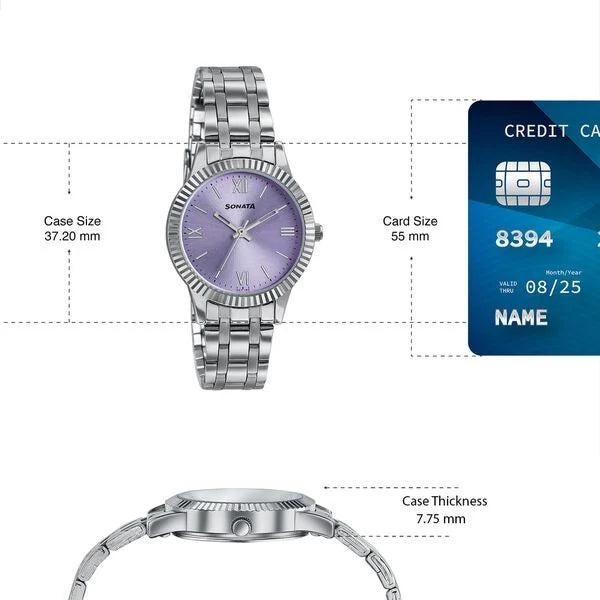 Premium looking versatile women's watch from Ease by Sonata 8202SM03W