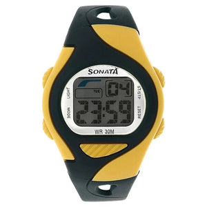 SF Digital Grey Dial Plastic Strap Unisex Watch 87011pp04 - KRISHNA WATCH COMPANY