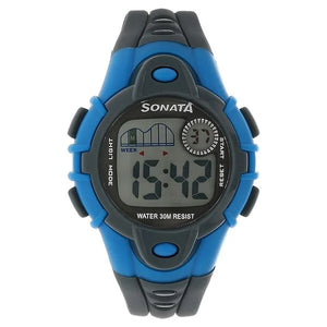 SF Digital Grey Dial Plastic Strap Unisex Watch 87012pp03 - KRISHNA WATCH COMPANY