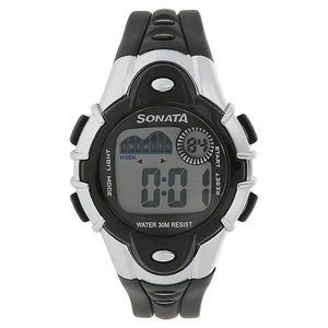 SF Digital Grey Dial Plastic Strap Unisex Watch 87012pp04 - KRISHNA WATCH COMPANY
