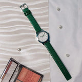 Sonata Splash White Dial Women Watch With Leather Strap 87019sl17