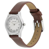 Sonata Essentials White Dial Women Watch With Leather Strap 87020sl01w