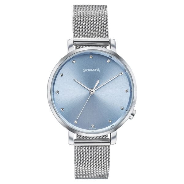 Sonata Elegent Essentials Quartz Analog Watch For Women - 87045SM01W - KRISHNA WATCH COMPANY
