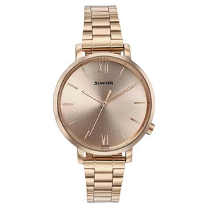 Sonata Elegant Essentials Quartz Analog Watch For Women - 87045WM01W - KRISHNA WATCH COMPANY