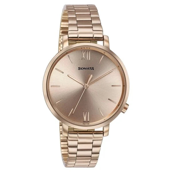 Sonata Elegant Essentials Quartz Analog Watch For Women - 87045WM01W - KRISHNA WATCH COMPANY