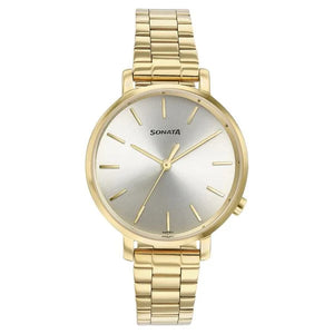 Sonata Elegent Essentials Quartz Watch For Women - 87045YM01W - KRISHNA WATCH COMPANY