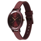 Sonata Splash Quartz Analog Maroon Dial Plastic Strap Watch for Women 87049pp16w
