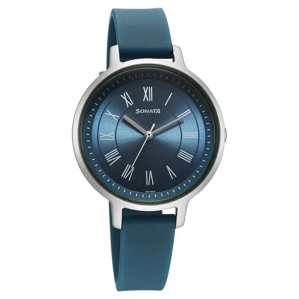 Sonata Splash Quartz Analog Blue Dial Plastic Strap Watch for Women 87049pp17w - KRISHNA WATCH COMPANY