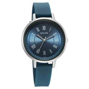 Sonata Splash Quartz Analog Blue Dial Plastic Strap Watch for Women 87049pp17w - KRISHNA WATCH COMPANY