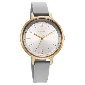 Sonata Splash Quartz Analog Silver Dial Plastic Strap Watch for Women - 87049PP22W - KRISHNA WATCH COMPANY