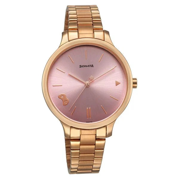 Sonata Play Pink Dial Watch for Women - 87050WM02