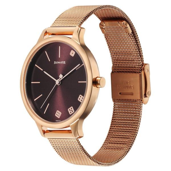 Sonata Play Maroon Dial Watch for Women 87050WM03 - KRISHNA WATCH COMPANY