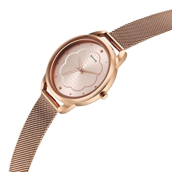 Sonata Wedding Quartz Analog Rose Gold Dial Stainless Steel Strap Watch for Women ns87051wm02 / 87051wm02 - KRISHNA WATCH COMPANY
