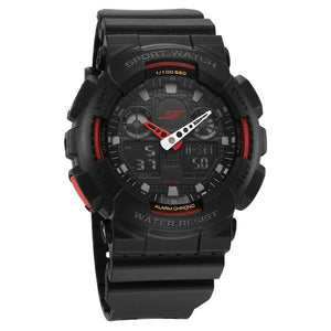 SF Vigour Quartz Digital Analog Digital Black Dial With Black Color Plastic Strap Watch For Unisex 87058pp02 - KRISHNA WATCH COMPANY