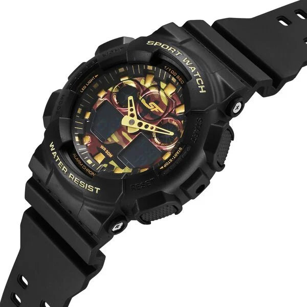 SF Vigour Quartz Digital Analog Digital Multicolor Dial With Black Color Plastic Strap Watch For Unisex 87058pp05