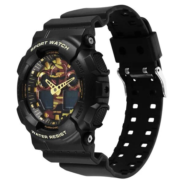 SF Vigour Quartz Digital Analog Digital Multicolor Dial With Black Color Plastic Strap Watch For Unisex 87058pp05