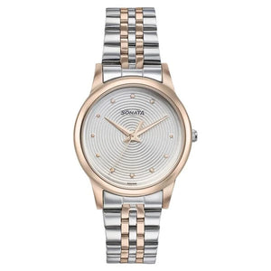 Sonata Glam Gold Quartz Analog Silver Dial Stainless Steel Strap Watch For Women 87061km01w - KRISHNA WATCH COMPANY
