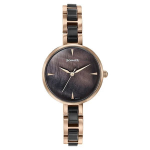 Sonata Quartz Analog Multicoloured Dial Two Toned Stainless Steel Strap Watch For Women 87064kd01 - KRISHNA WATCH COMPANY
