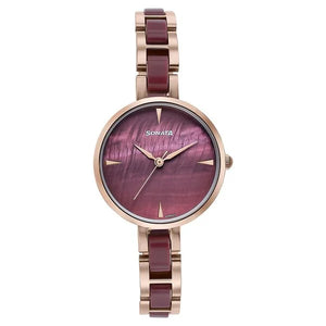 Sonata Wedding Edit Quartz Analog Maroon Dial Stainless Steel With Acetate Strap Watch For Women 87064kd05 - KRISHNA WATCH COMPANY