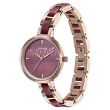 Sonata Wedding Edit Quartz Analog Maroon Dial Stainless Steel With Acetate Strap Watch For Women 87064kd05