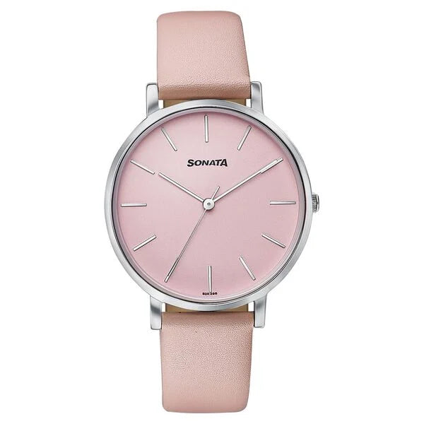 Sonata Pastel Play Quartz Analog Watch For Women - 87073SL02 - KRISHNA WATCH COMPANY