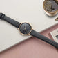 Sonata Modern Edit Quartz Analog Black Dial Leather Strap Watch For Women 87073wl01