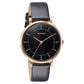 Sonata Modern Edit Quartz Analog Black Dial Leather Strap Watch For Women 87073wl01